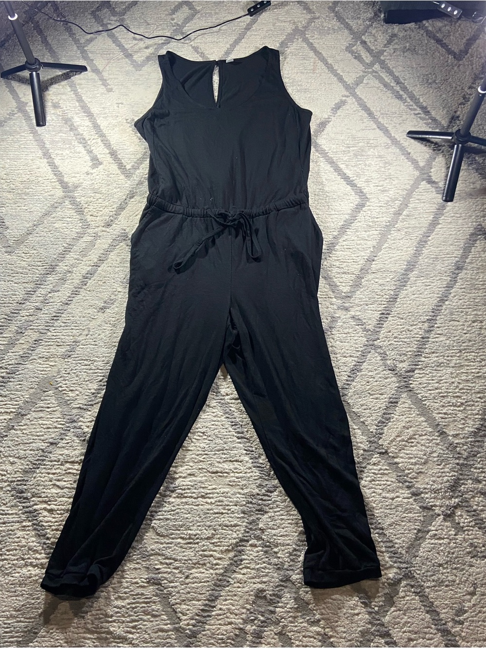 Old Navy Sleeveless Black Tie-Waist Jumpsuit
